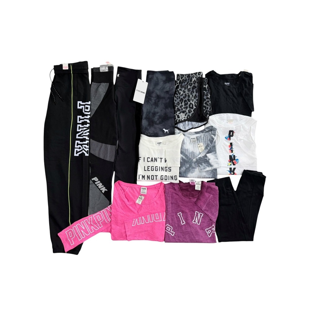 PINK Victoria's Secret Women's XS Bundle Clothing 12pc NWT Leggings Tee Joggers